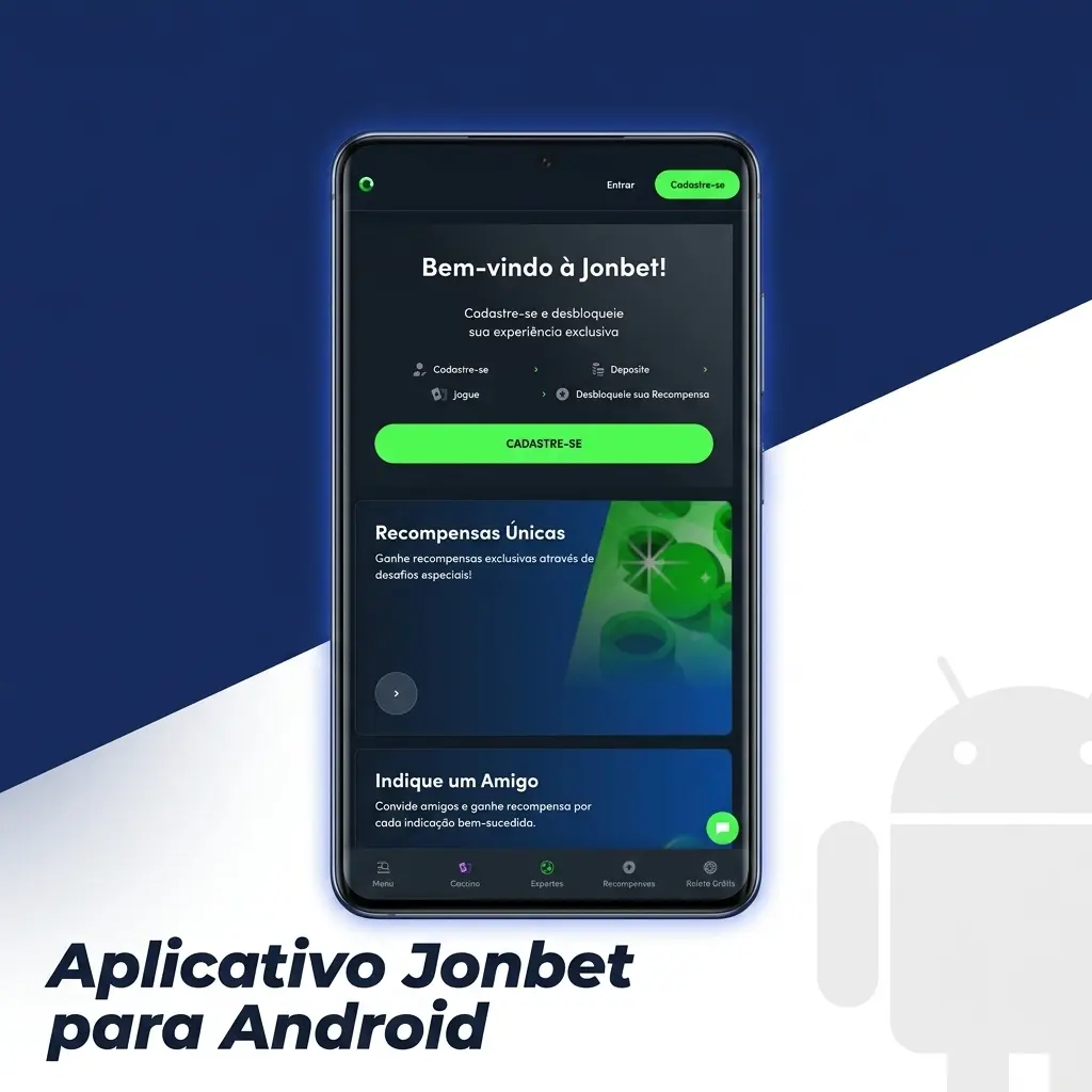 Tela de download do aplicativo Jonbet para Android com instruções de instalação via APK