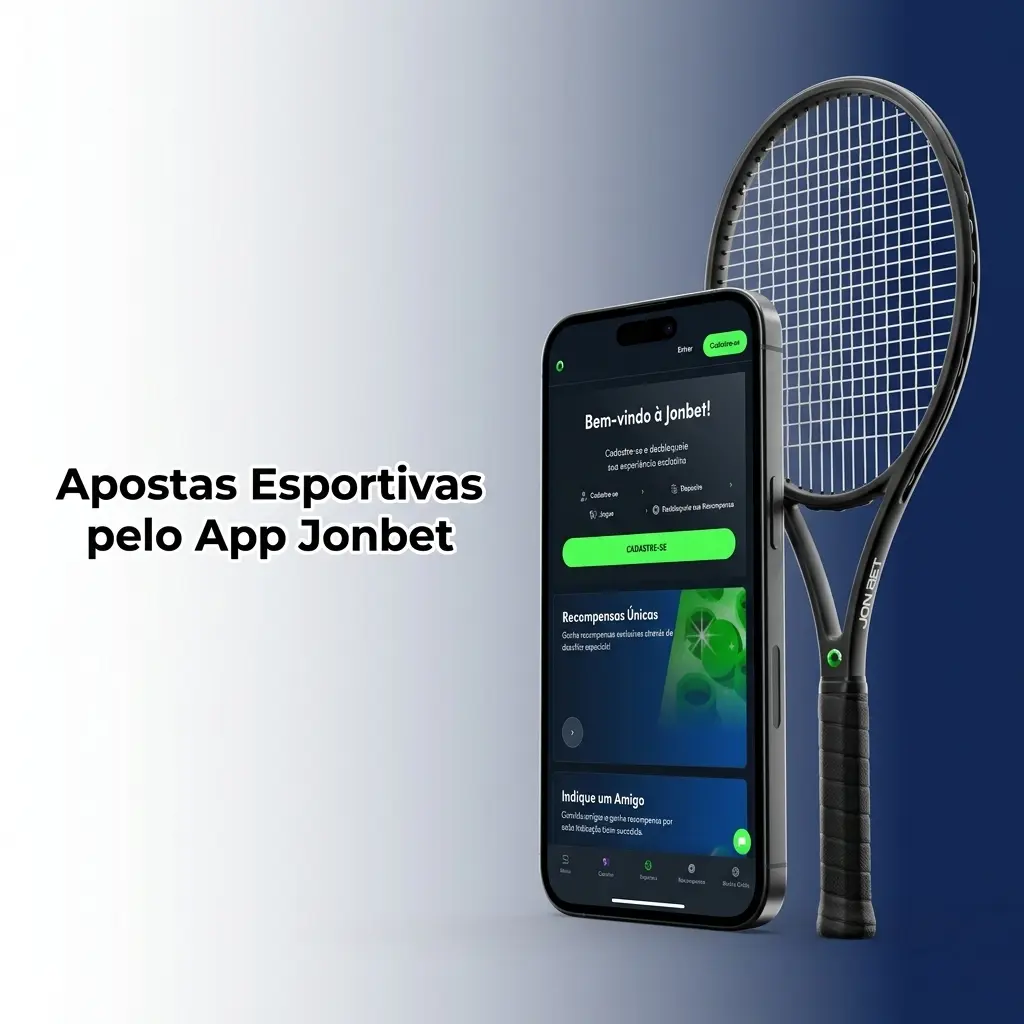 Tela do app Jonbet com apostas esportivas ao vivo em futebol, basquete, tênis e mais de 30 modalidades