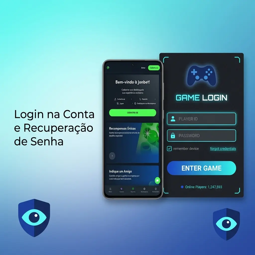 Tela de login e recuperação de senha na Jonbet com campos de e-mail, celular e opção de redefinição de acesso