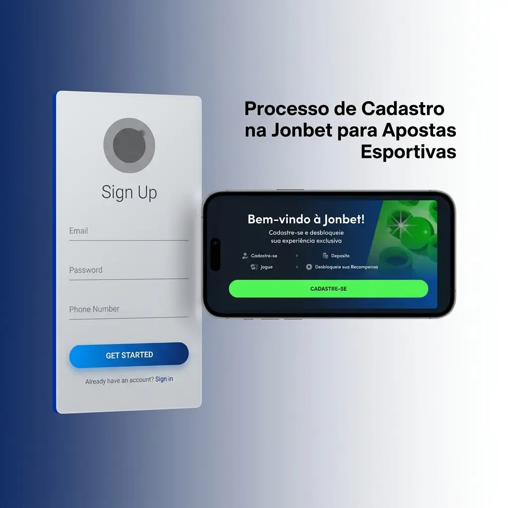 Tela de cadastro da Jonbet com formulário de registro para apostas esportivas e cassino online