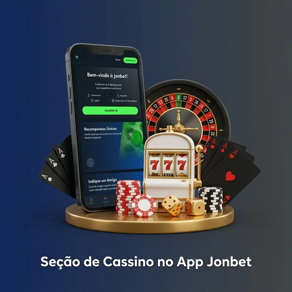 Seção de cassino no app Jonbet com slots, roleta ao vivo, crash games e jogos rápidos disponíveis no celular