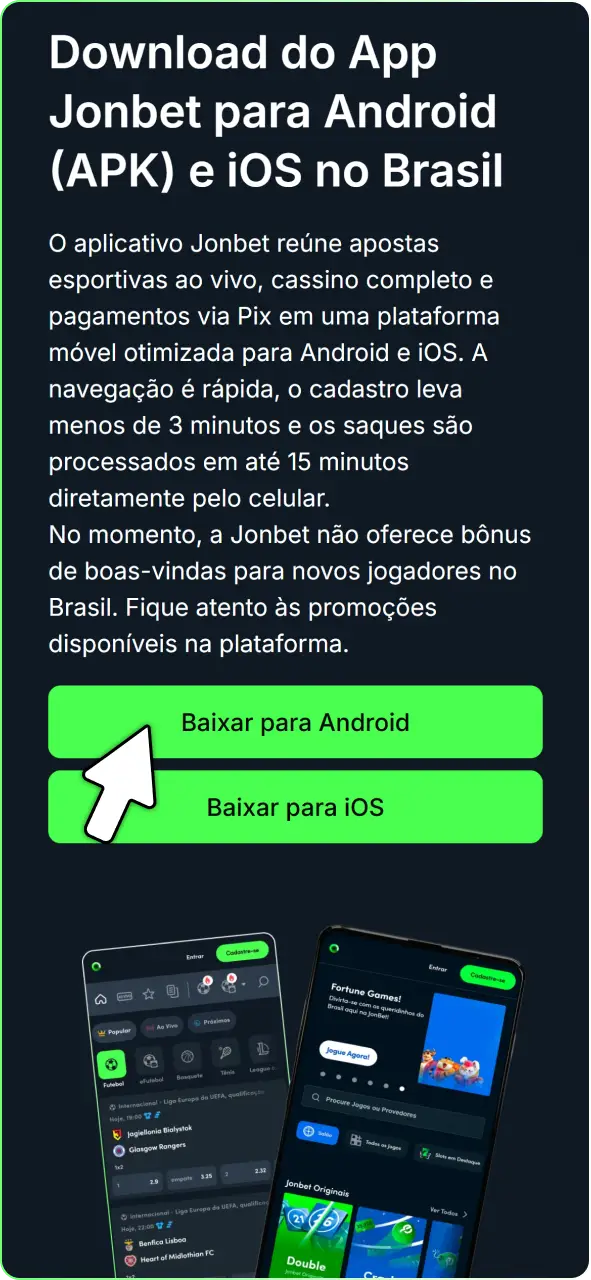 Clique no botão de download do APK no site oficial da Jonbet.