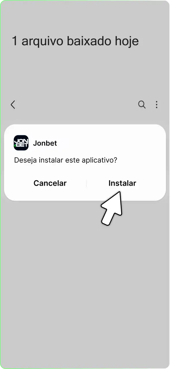 Baixe o arquivo Jonbet APK diretamente no seu celular Android.