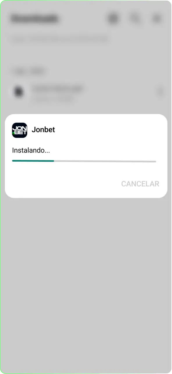 Abra o arquivo APK baixado para iniciar a instalação do app Jonbet.