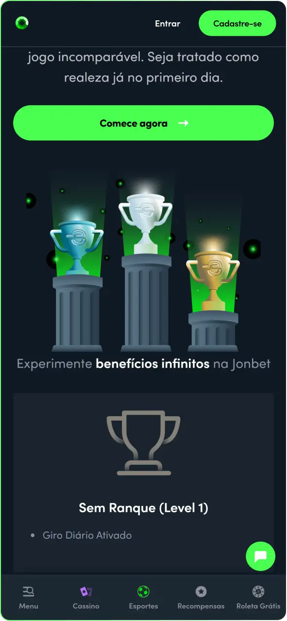 Visualize a área VIP com benefícios e recompensas exclusivas para jogadores.