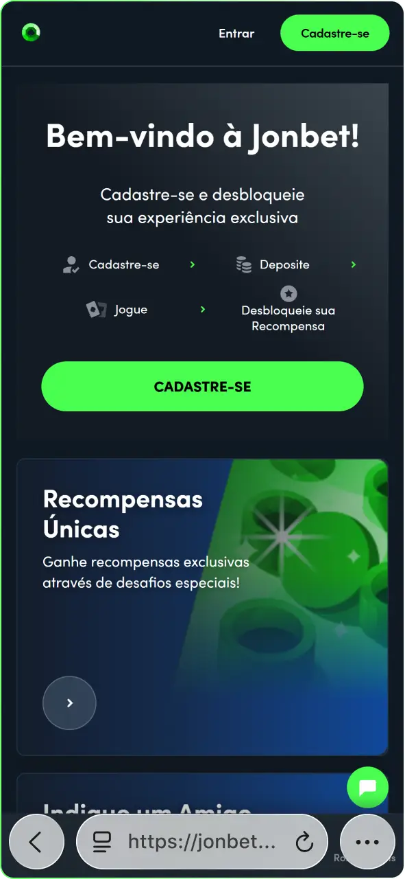 Abra a página oficial da Jonbet utilizando o navegador Safari no iOS.