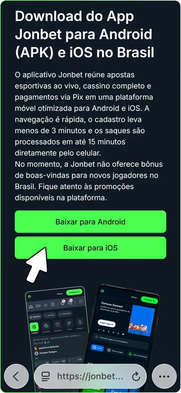 Toque no botão de download ou no ícone de compartilhamento do Safari.